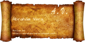 Ábrahám Vera névjegykártya